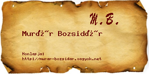 Murár Bozsidár névjegykártya